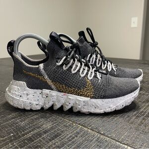 Nike Space Hippie '01 Black Wheat Mens 6.5 Athletic Running Shoes CZ6148-002